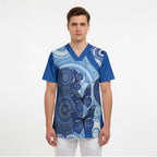 Australia Autism Awareness Scrub Top 2 April Indigenous Butterfly - Aussie Hoodie