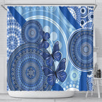 Australia Autism Awareness Shower Curtain 4 April Indigenous Butterfly