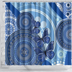 Australia Autism Awareness Shower Curtain 4 April Indigenous Butterfly