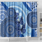 Australia Autism Awareness Shower Curtain 4 April Indigenous Butterfly