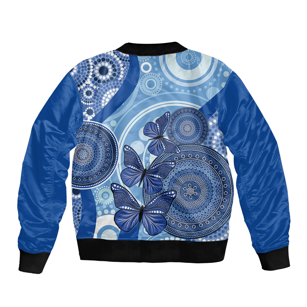 Australia Autism Awareness Sleeve Zip Bomber Jacket 4 April Indigenous Butterfly