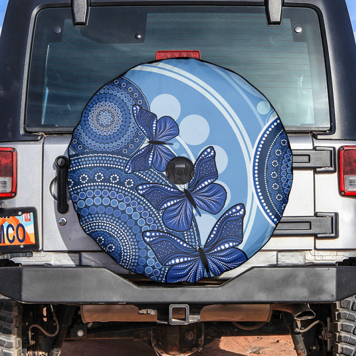Australia Autism Awareness Spare Tire Cover 4 April Indigenous Butterfly