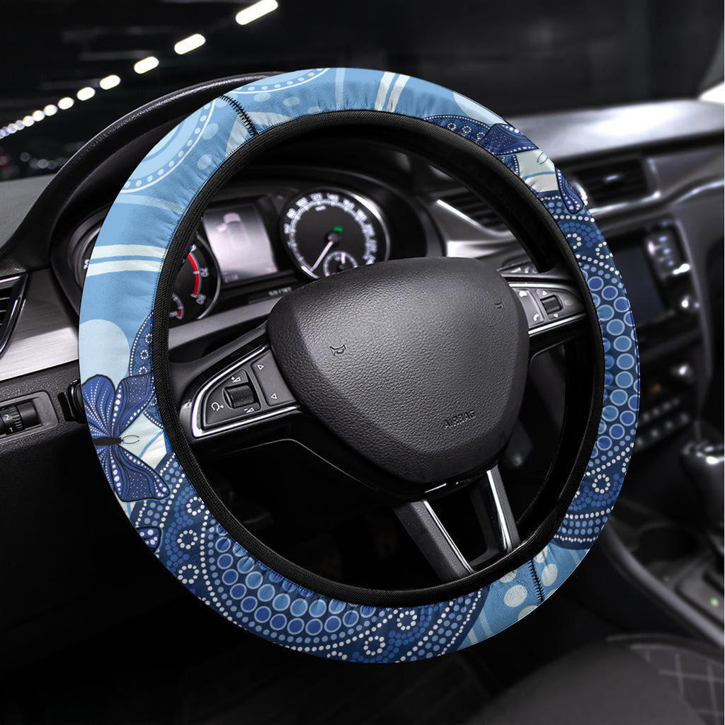 Australia Autism Awareness Steering Wheel Cover 4 April Indigenous Butterfly
