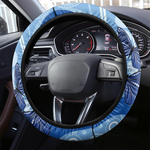 Australia Autism Awareness Steering Wheel Cover 4 April Indigenous Butterfly