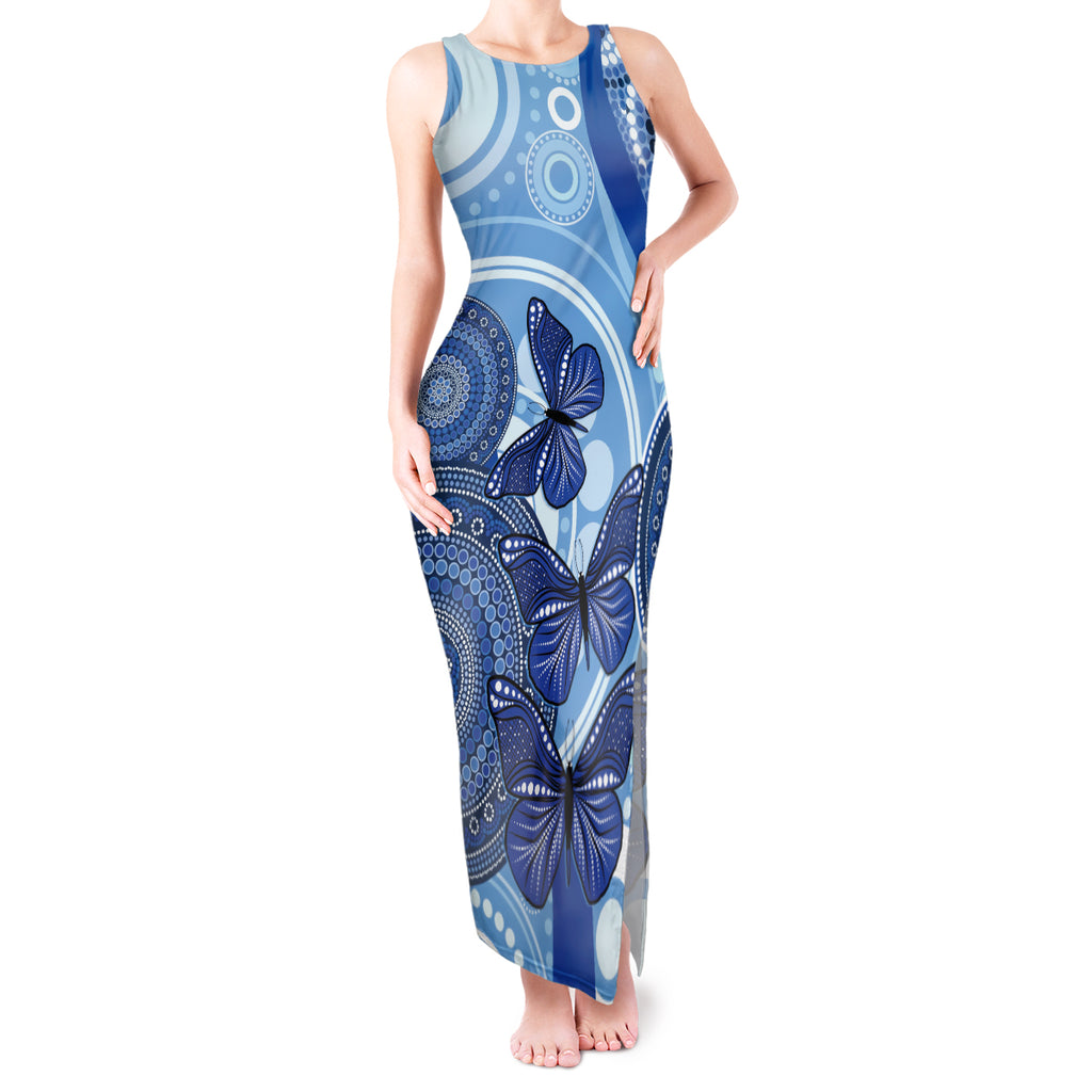 Australia Autism Awareness Tank Maxi Dress 4 April Indigenous Butterfly