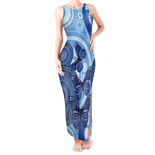 Australia Autism Awareness Tank Maxi Dress 4 April Indigenous Butterfly