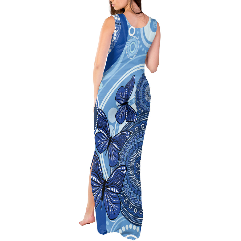 Australia Autism Awareness Tank Maxi Dress 4 April Indigenous Butterfly