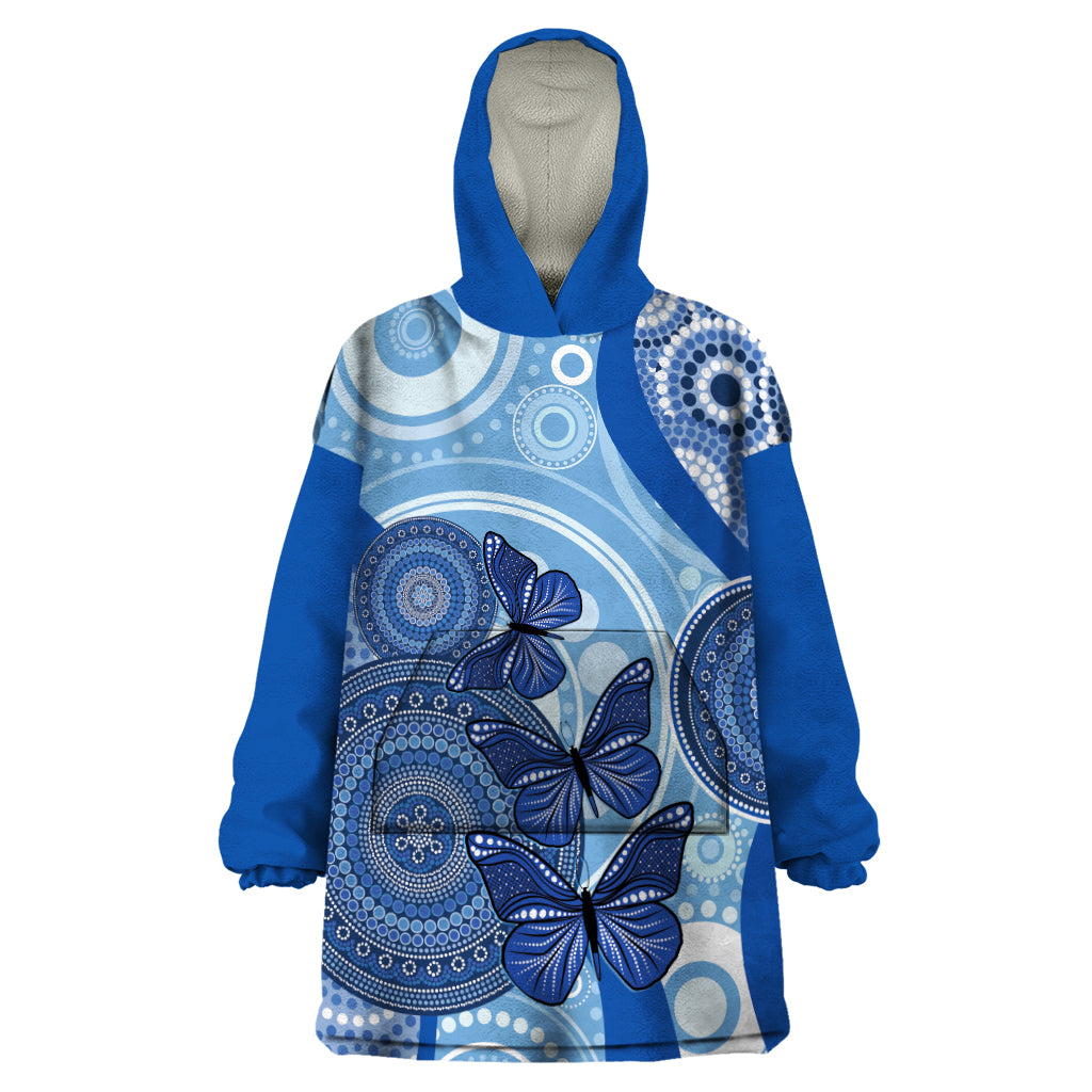 Australia Autism Awareness Wearable Blanket Hoodie 4 April Indigenous Butterfly