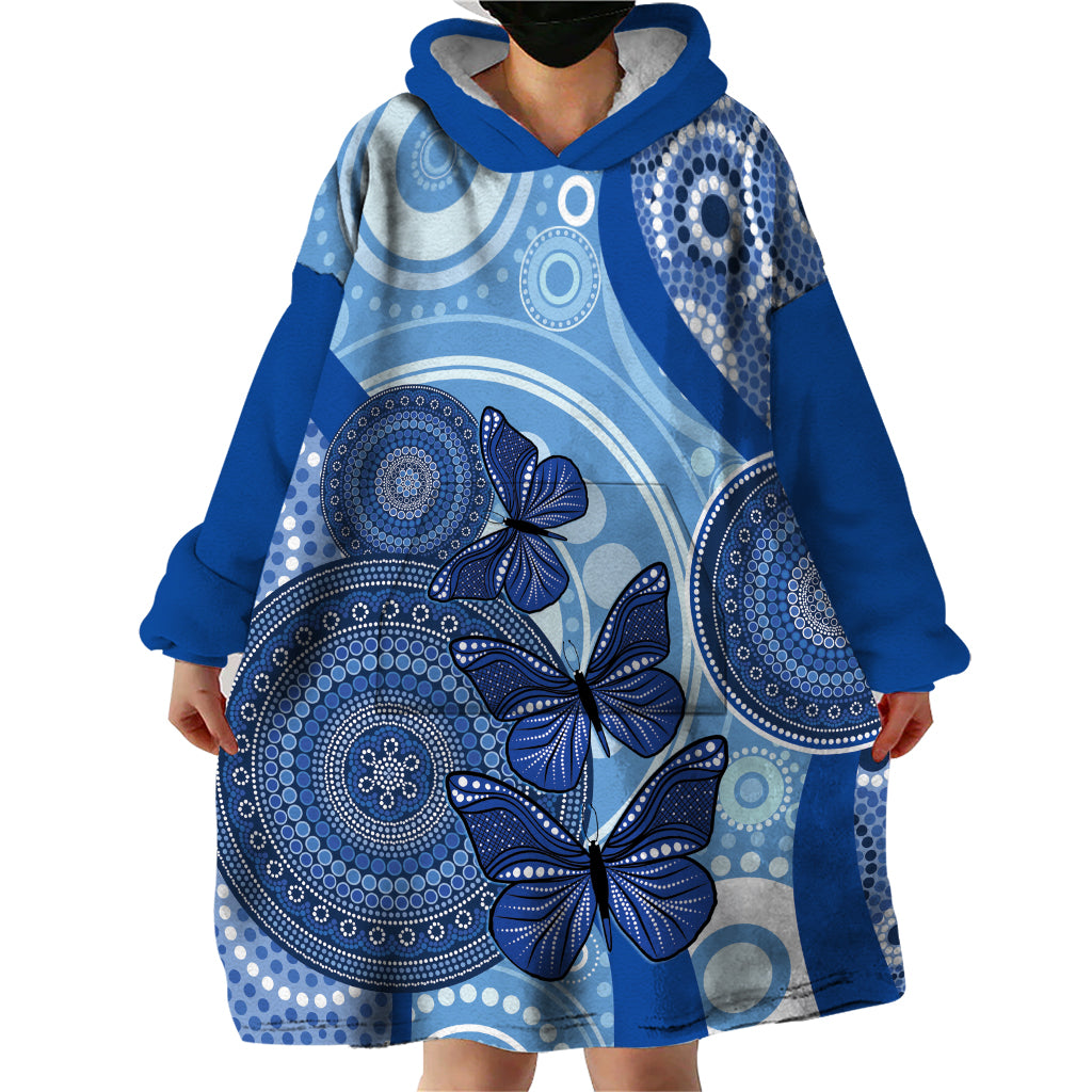 Australia Autism Awareness Wearable Blanket Hoodie 4 April Indigenous Butterfly