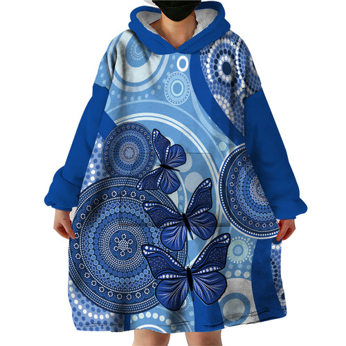 Australia Autism Awareness Wearable Blanket Hoodie 4 April Indigenous Butterfly