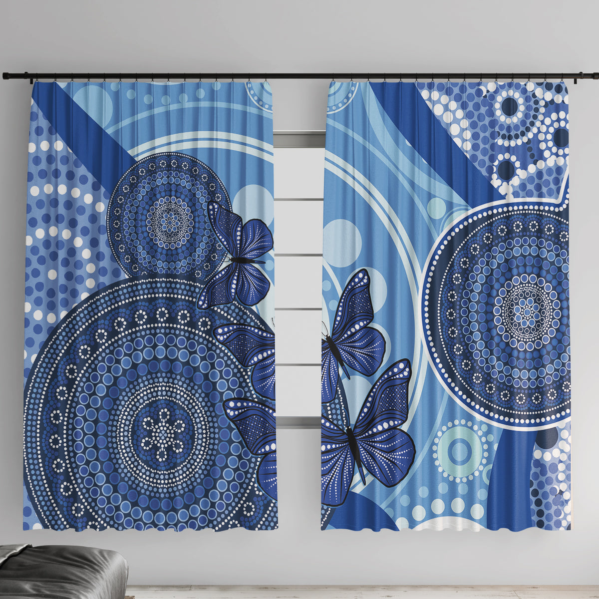 Australia Autism Awareness Window Curtain 4 April Indigenous Butterfly