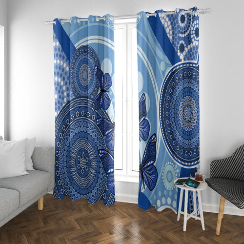 Australia Autism Awareness Window Curtain 4 April Indigenous Butterfly