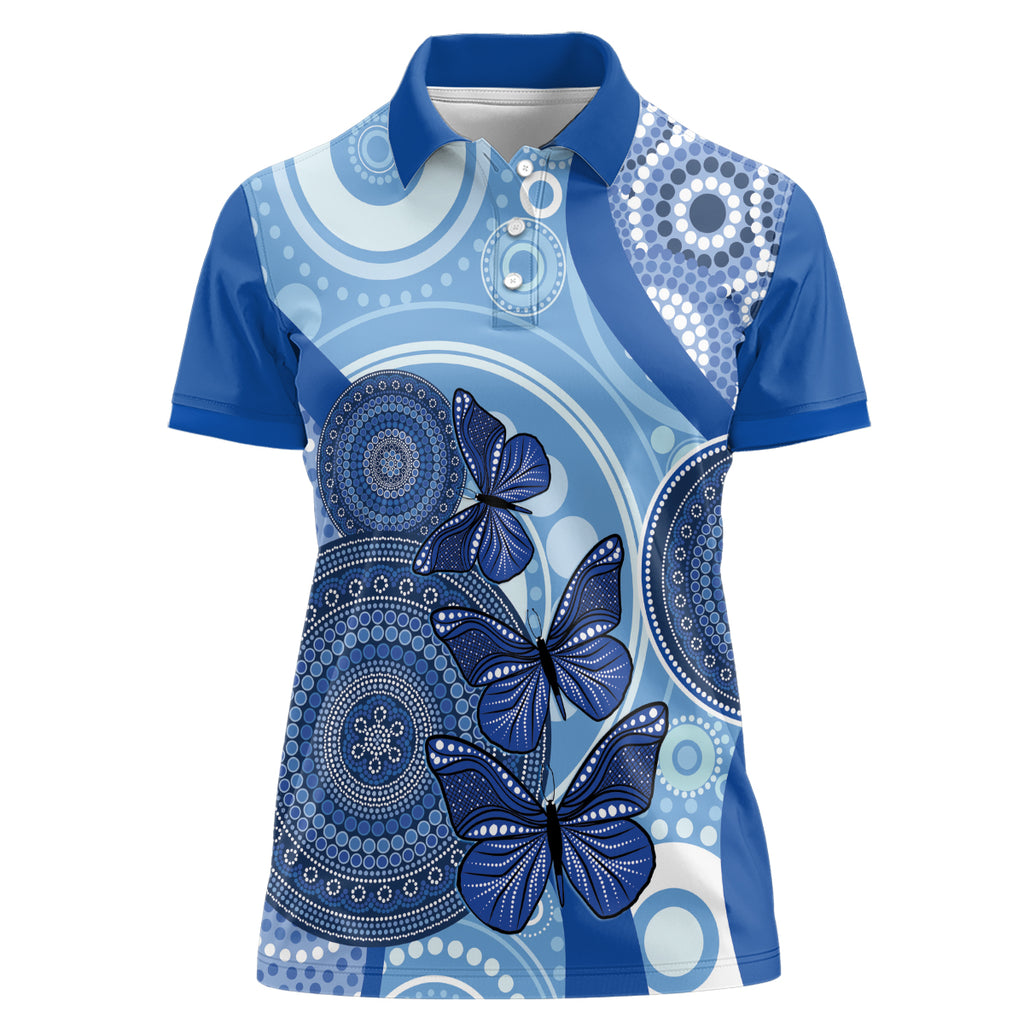 Australia Autism Awareness Women Polo Shirt 4 April Indigenous Butterfly