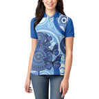 Australia Autism Awareness Women Polo Shirt 4 April Indigenous Butterfly