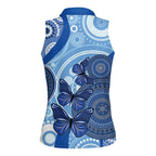 Australia Autism Awareness Women Sleeveless Polo Shirt 4 April Indigenous Butterfly