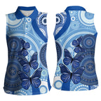 Australia Autism Awareness Women Sleeveless Polo Shirt 4 April Indigenous Butterfly