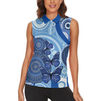 Australia Autism Awareness Women Sleeveless Polo Shirt 4 April Indigenous Butterfly