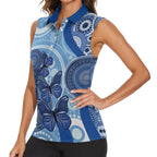 Australia Autism Awareness Women Sleeveless Polo Shirt 4 April Indigenous Butterfly