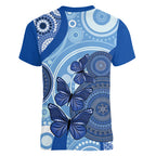 Australia Autism Awareness Women V-Neck T-Shirt 4 April Indigenous Butterfly