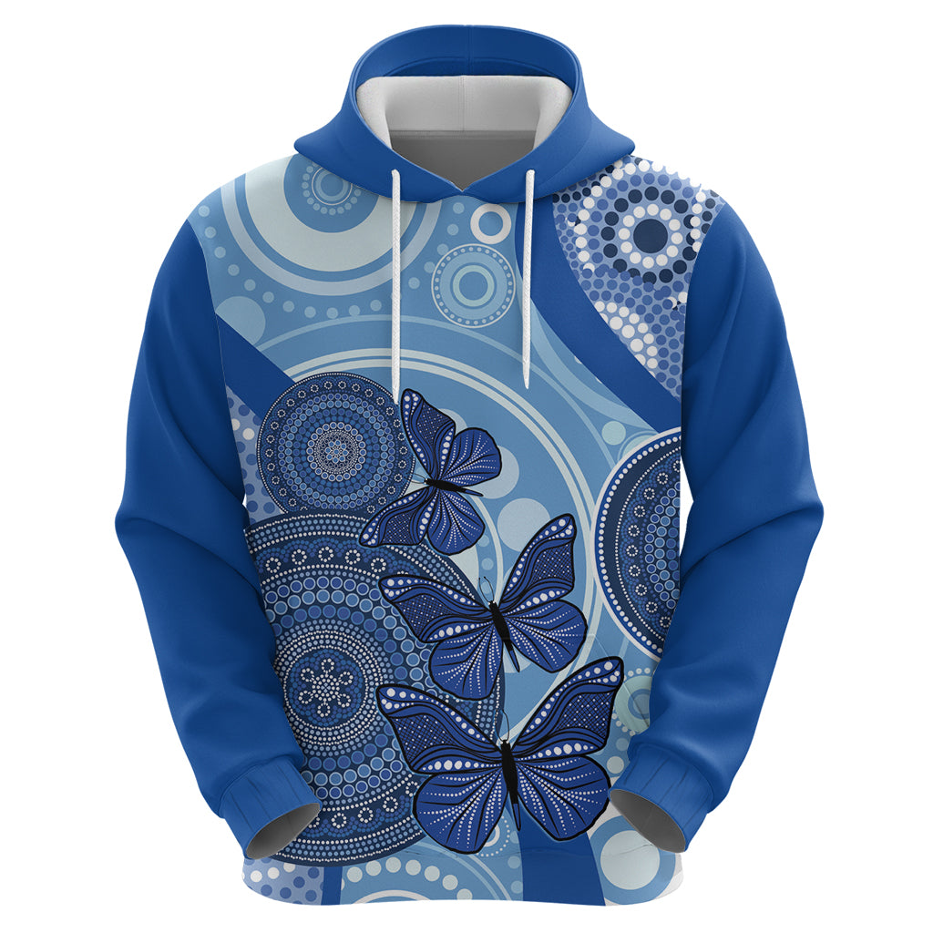 Australia Autism Awareness Zip Hoodie 4 April Indigenous Butterfly