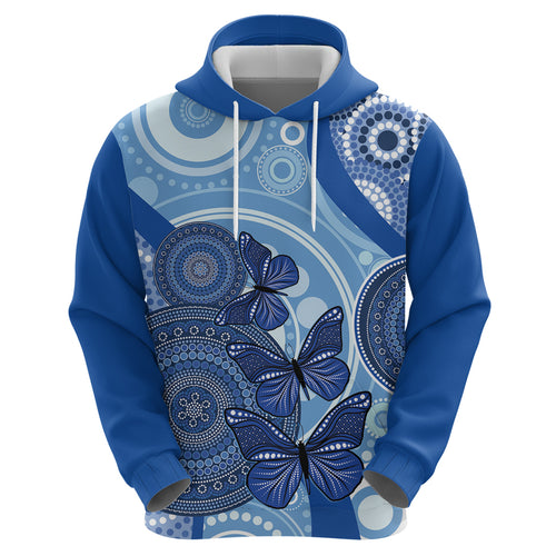 Australia Autism Awareness Zip Hoodie 4 April Indigenous Butterfly