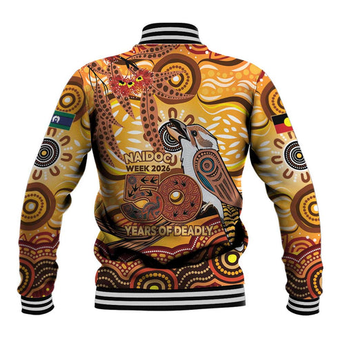Kookaburra Australia NAIDOC Week 2026 Baseball Jacket 50 Years Deadly Indigenous Art