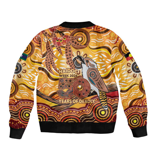 Kookaburra Australia NAIDOC Week 2026 Bomber Jacket 50 Years Deadly Indigenous Art