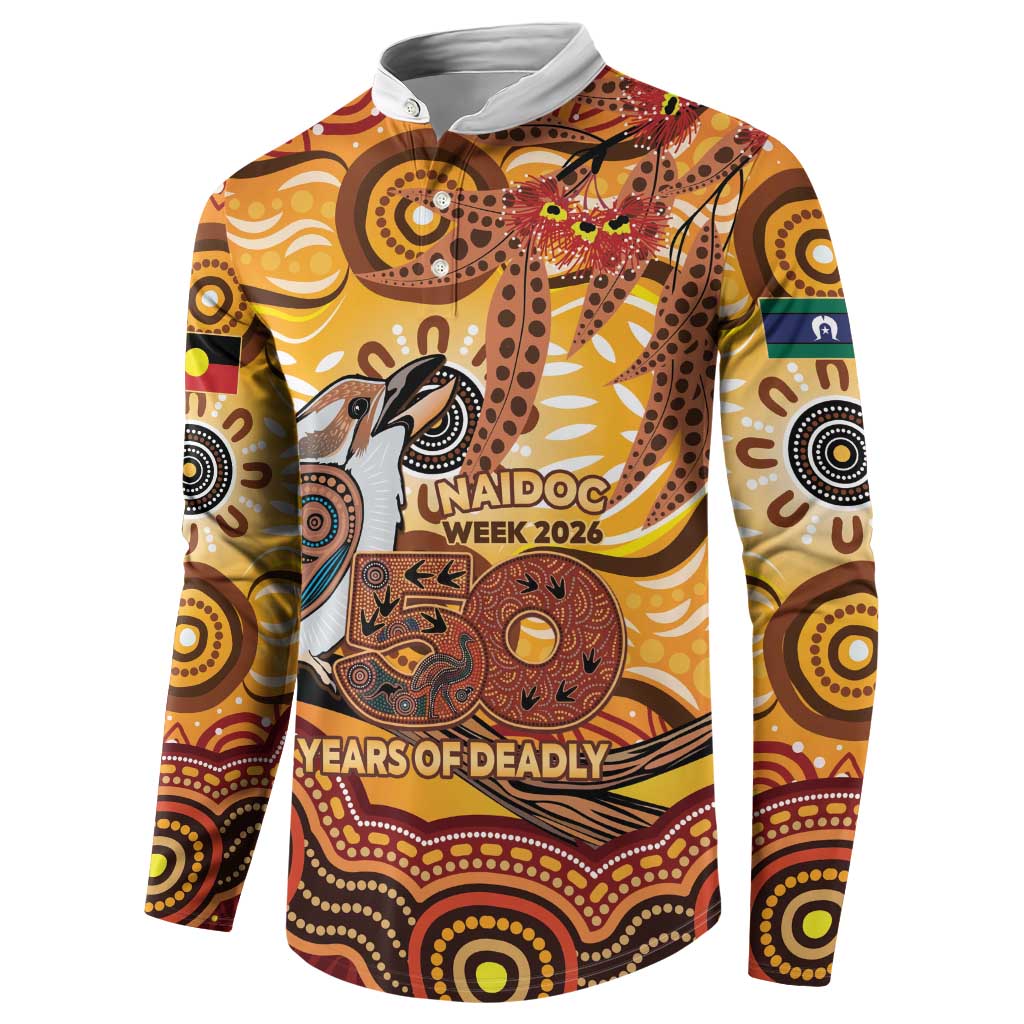 Kookaburra Australia NAIDOC Week 2026 Button Sweatshirt 50 Years Deadly Indigenous Art