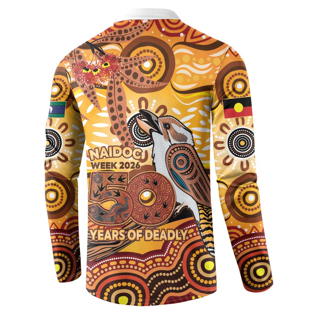 Kookaburra Australia NAIDOC Week 2026 Button Sweatshirt 50 Years Deadly Indigenous Art