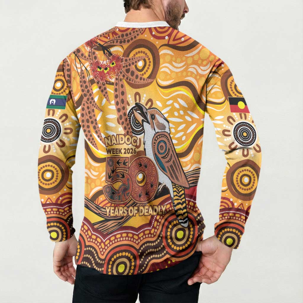Kookaburra Australia NAIDOC Week 2026 Button Sweatshirt 50 Years Deadly Indigenous Art