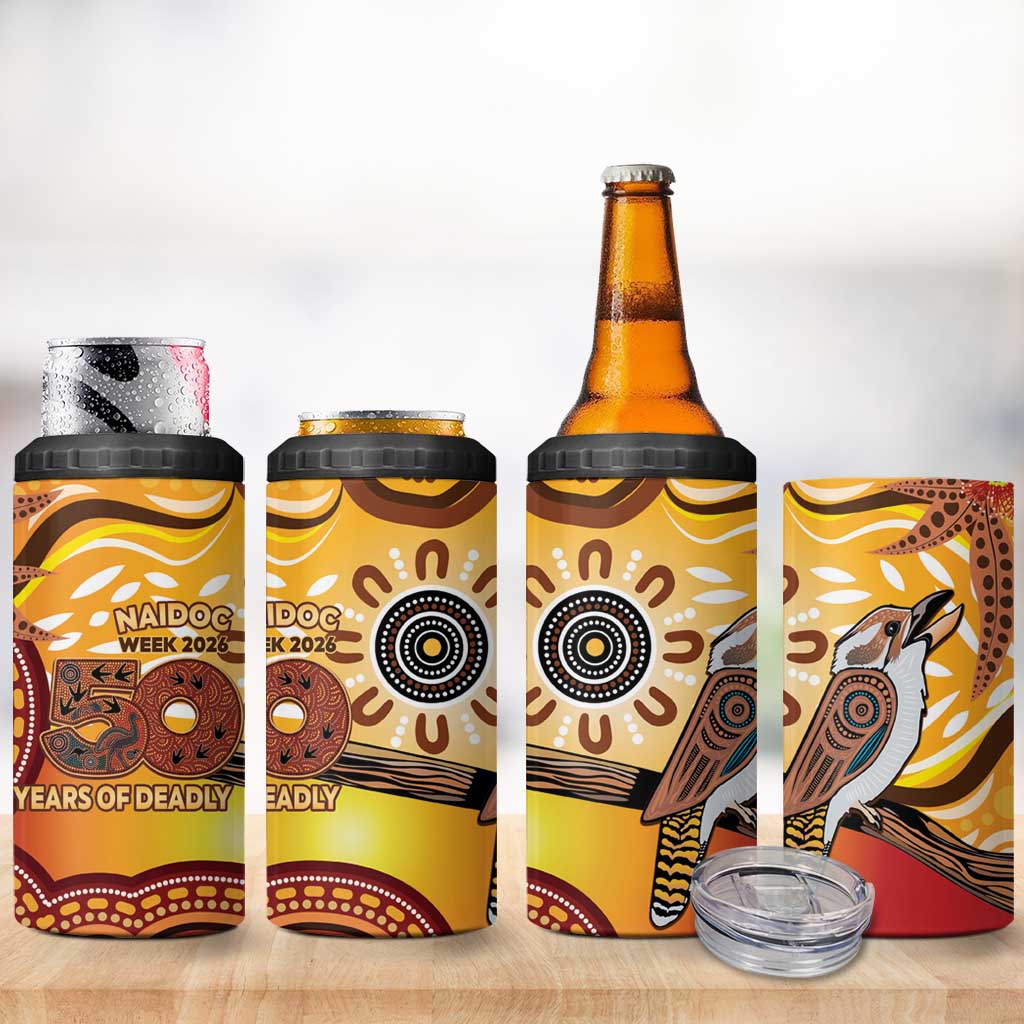 Kookaburra Australia NAIDOC Week 2026 4 in 1 Can Cooler Tumbler 50 Years Deadly Indigenous Art