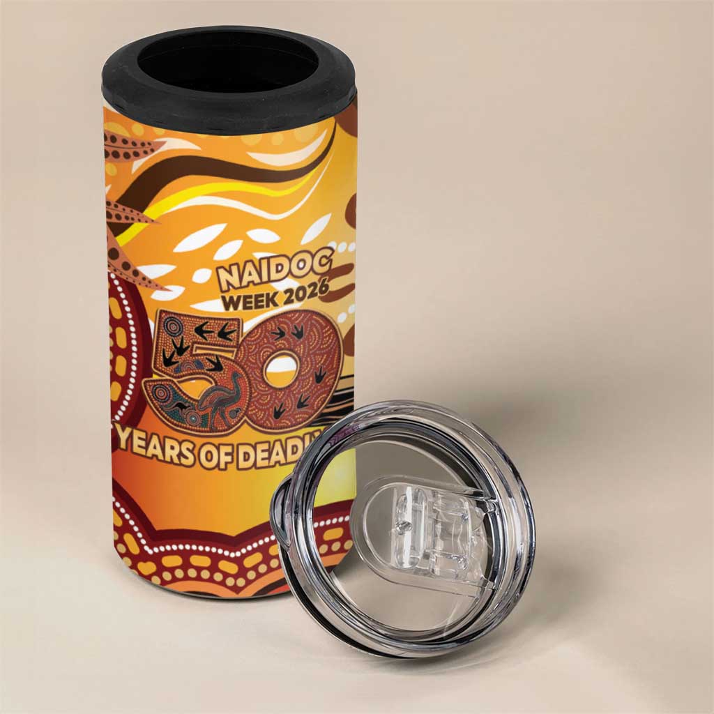 Kookaburra Australia NAIDOC Week 2026 4 in 1 Can Cooler Tumbler 50 Years Deadly Indigenous Art