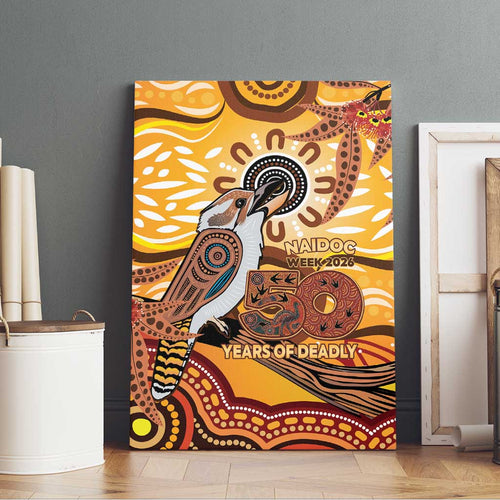 Kookaburra Australia NAIDOC Week 2026 Canvas Wall Art 50 Years Deadly Indigenous Art