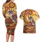 Kookaburra Australia NAIDOC Week 2026 Couples Matching Long Sleeve Bodycon Dress and Hawaiian Shirt 50 Years Deadly Indigenous Art