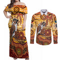 Kookaburra Australia NAIDOC Week 2026 Couples Matching Off Shoulder Maxi Dress and Long Sleeve Button Shirt 50 Years Deadly Indigenous Art