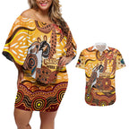 Kookaburra Australia NAIDOC Week 2026 Couples Matching Off Shoulder Short Dress and Hawaiian Shirt 50 Years Deadly Indigenous Art