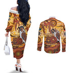 Kookaburra Australia NAIDOC Week 2026 Couples Matching Off The Shoulder Long Sleeve Dress and Long Sleeve Button Shirt 50 Years Deadly Indigenous Art