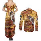 Kookaburra Australia NAIDOC Week 2026 Couples Matching Summer Maxi Dress and Long Sleeve Button Shirt 50 Years Deadly Indigenous Art