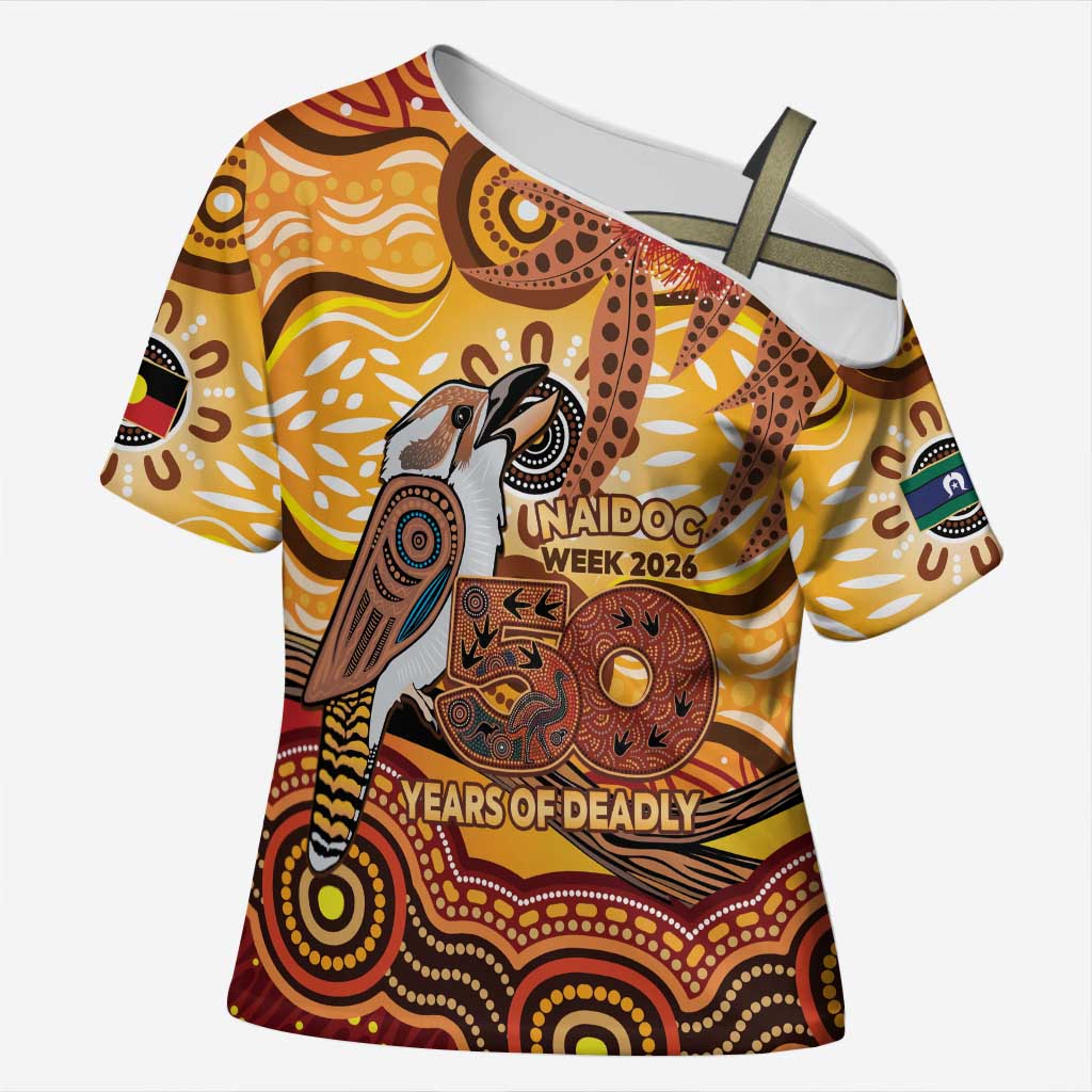 Kookaburra Australia NAIDOC Week 2026 Cross Shoulder Shirt 50 Years Deadly Indigenous Art