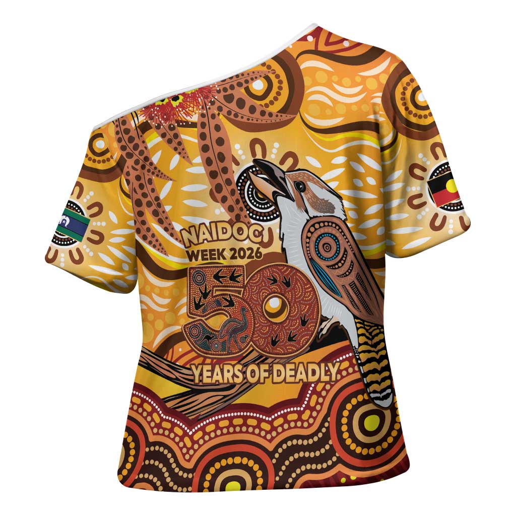 Kookaburra Australia NAIDOC Week 2026 Cross Shoulder Shirt 50 Years Deadly Indigenous Art