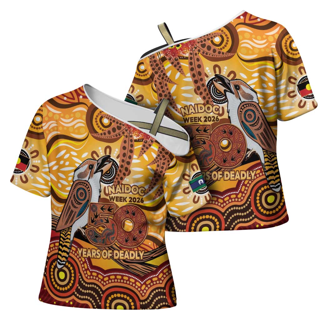 Kookaburra Australia NAIDOC Week 2026 Cross Shoulder Shirt 50 Years Deadly Indigenous Art