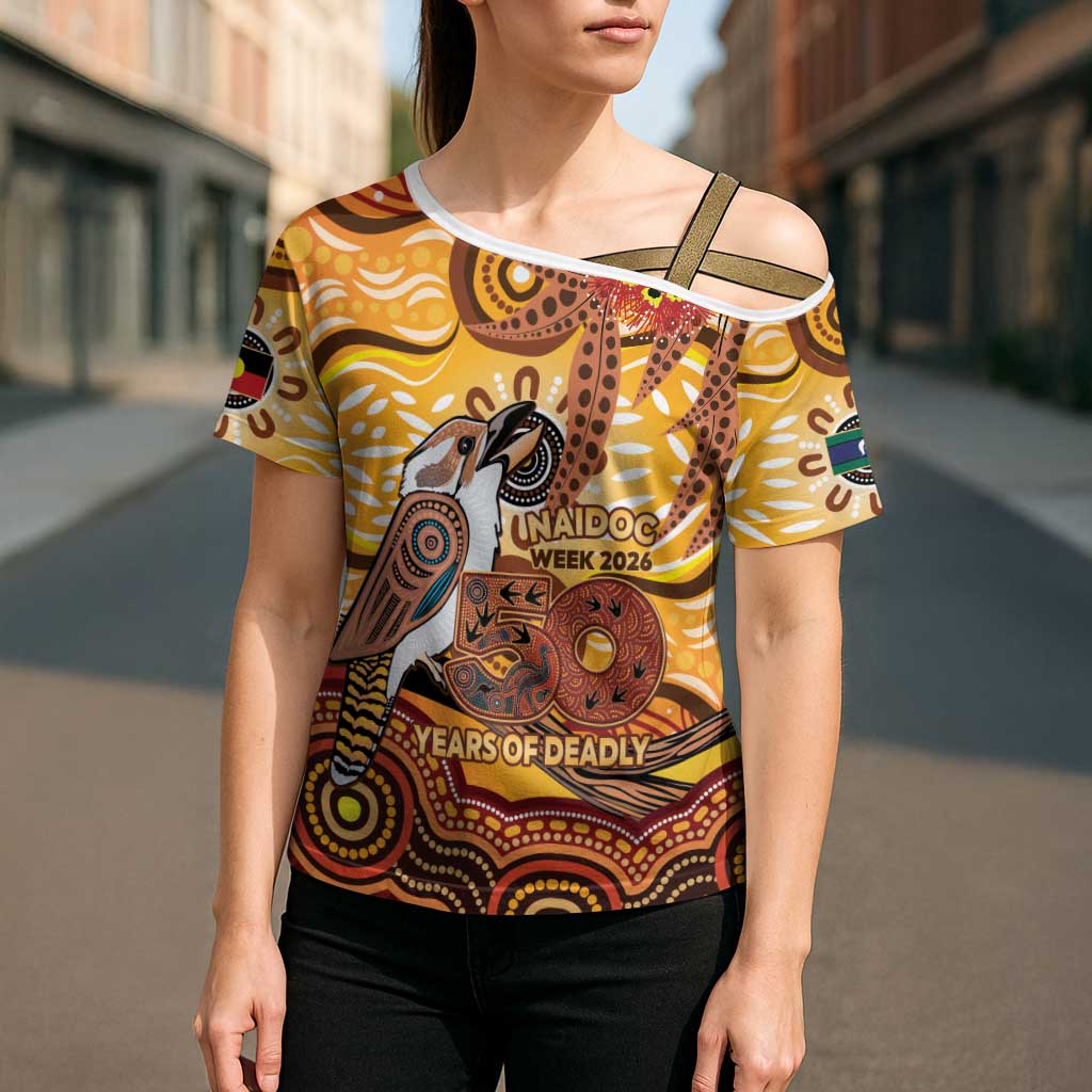 Kookaburra Australia NAIDOC Week 2026 Cross Shoulder Shirt 50 Years Deadly Indigenous Art