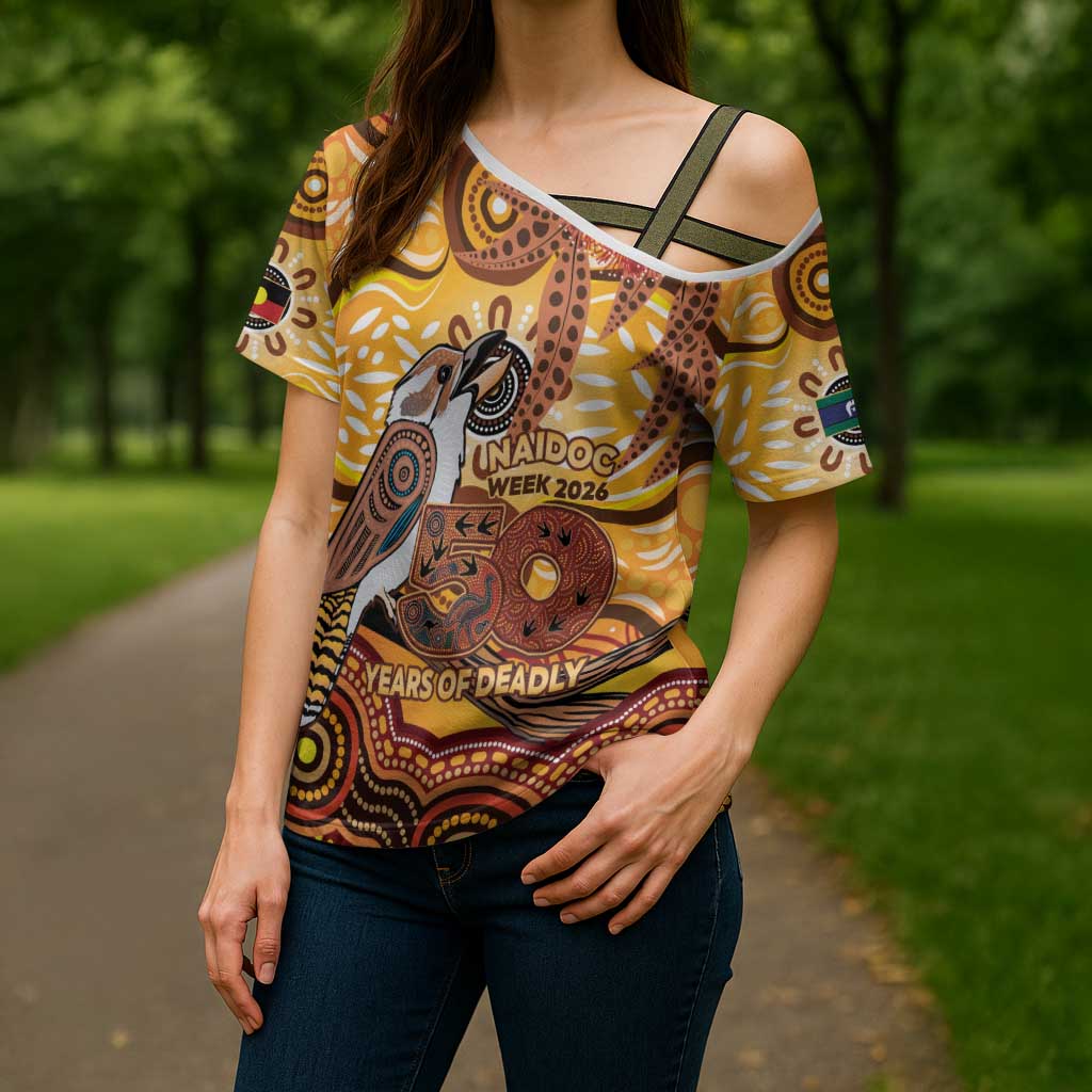 Kookaburra Australia NAIDOC Week 2026 Cross Shoulder Shirt 50 Years Deadly Indigenous Art
