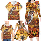 Kookaburra Australia NAIDOC Week 2026 Family Matching Long Sleeve Bodycon Dress and Hawaiian Shirt 50 Years Deadly Indigenous Art