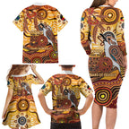 Kookaburra Australia NAIDOC Week 2026 Family Matching Long Sleeve Bodycon Dress and Hawaiian Shirt 50 Years Deadly Indigenous Art