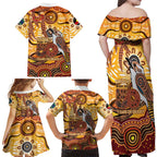Kookaburra Australia NAIDOC Week 2026 Family Matching Off Shoulder Maxi Dress and Hawaiian Shirt 50 Years Deadly Indigenous Art