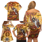 Kookaburra Australia NAIDOC Week 2026 Family Matching Off Shoulder Short Dress and Hawaiian Shirt 50 Years Deadly Indigenous Art