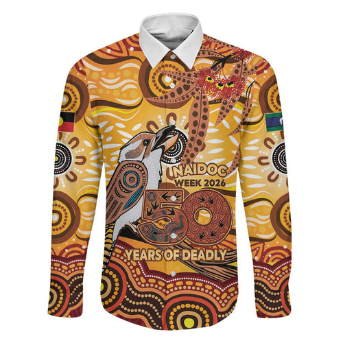Kookaburra Australia NAIDOC Week 2026 Family Matching Off Shoulder Short Dress and Hawaiian Shirt 50 Years Deadly Indigenous Art