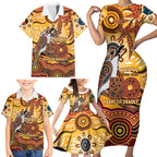 Kookaburra Australia NAIDOC Week 2026 Family Matching Short Sleeve Bodycon Dress and Hawaiian Shirt 50 Years Deadly Indigenous Art