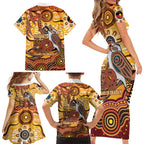 Kookaburra Australia NAIDOC Week 2026 Family Matching Short Sleeve Bodycon Dress and Hawaiian Shirt 50 Years Deadly Indigenous Art
